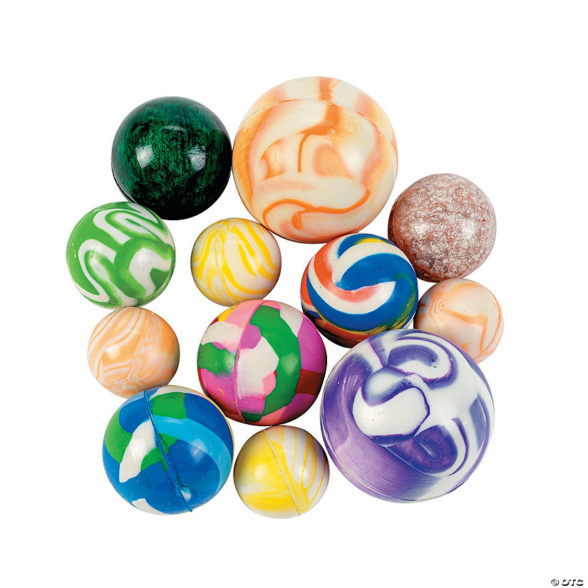1" - 1 3/4" Colorful Rubber Bouncy Ball Assortment - 25 pcs. Image
