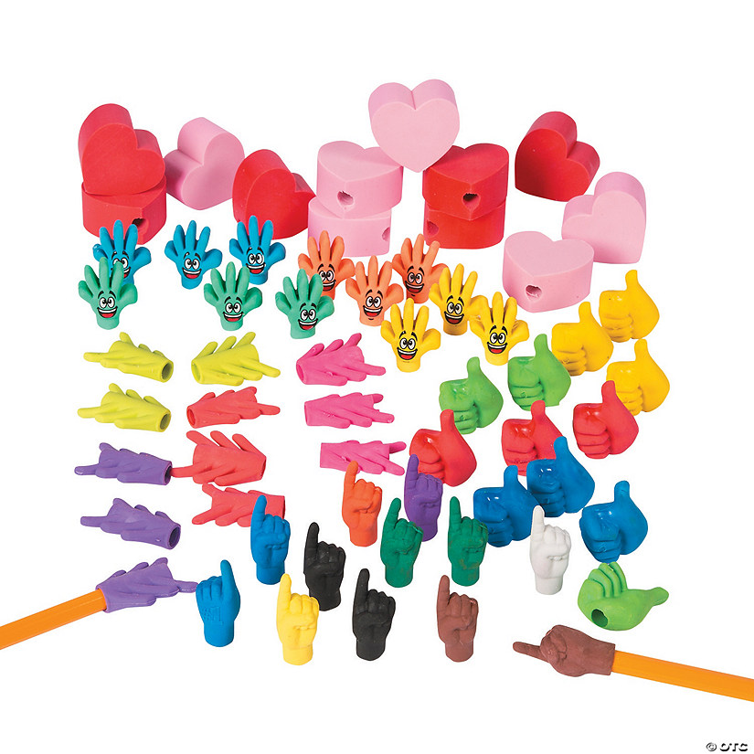 1 1/4" - 1 1/2" Bulk 120 Pc. Pencil Topper Rubber Eraser Assortment Image