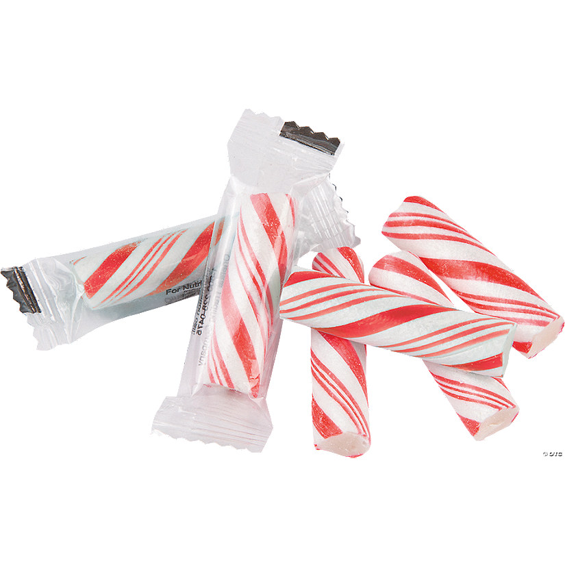 1 1/4" 1 lb. Mini Red & White Striped Classic Hard Candy Sticks - 152 Pc. Image