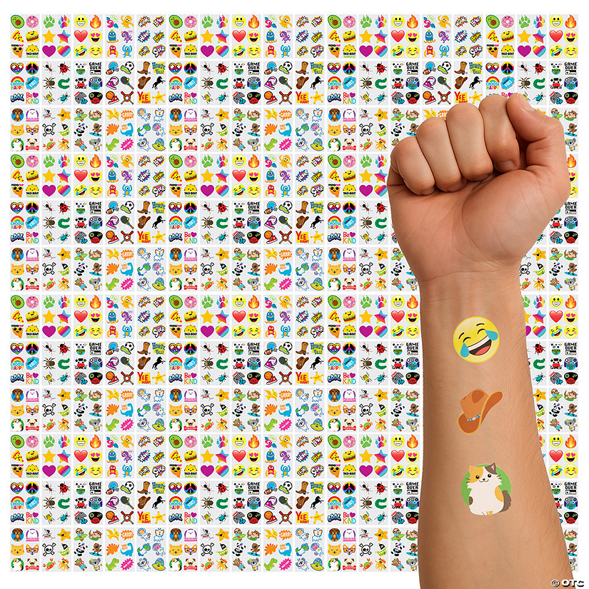 1 1/4" - 2" Mega Bulk 1500 Pcs. Temporary Tattoos Assortment Image