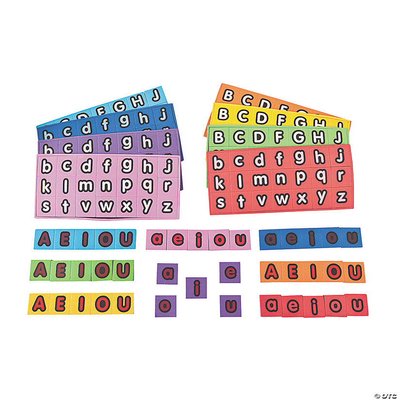 1 1/4" Alphabet Squares Colorful Foam Magnetic Letters - 208 Pc. Image