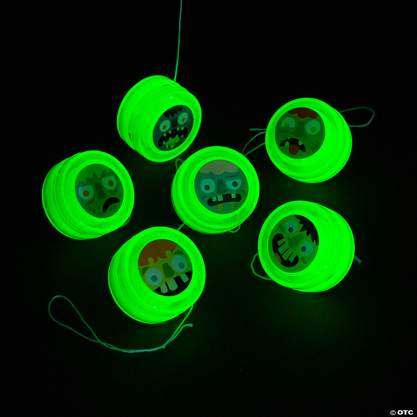 1 1/4" Bulk 48 Pc. Mini Glow-in-the-Dark Zombie Plastic YoYos Image