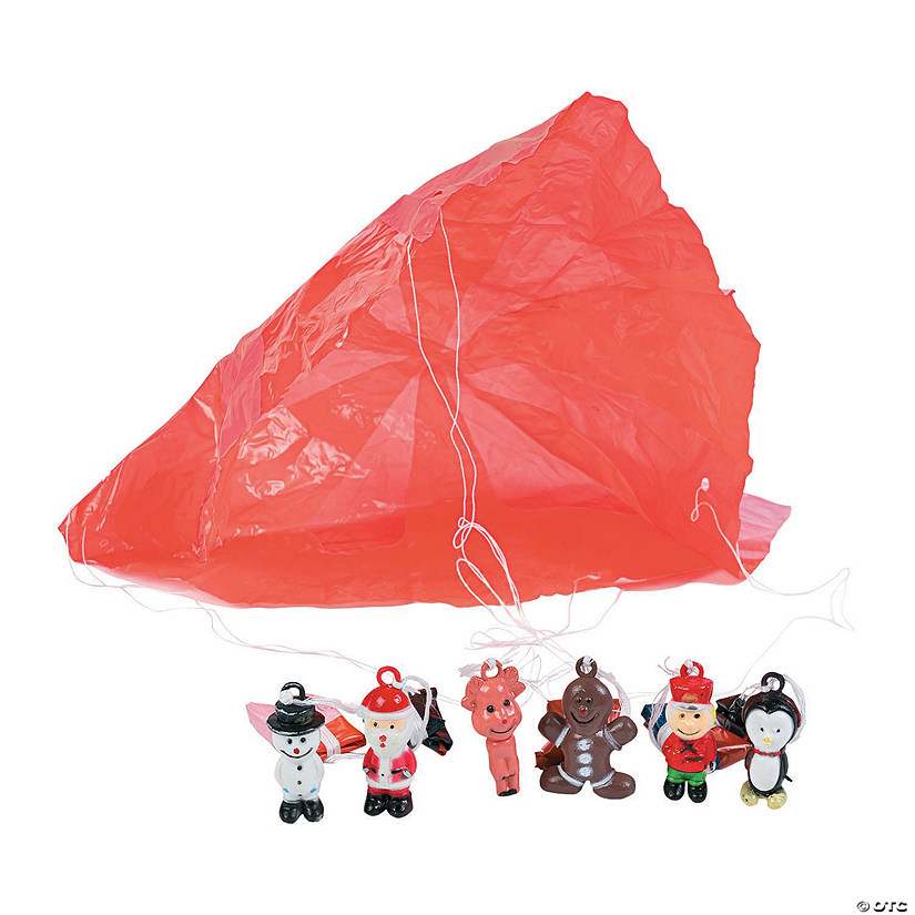 1 1/4" Bulk 48 Pc. Mini Holiday Character Vinyl Paratroopers Image