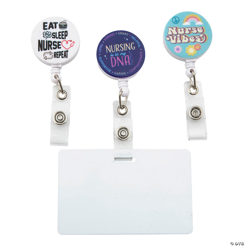 1 1/4&quot; x 3&quot; Nurse Appreciation Retractable Badge Reels - 12 Pc. Image