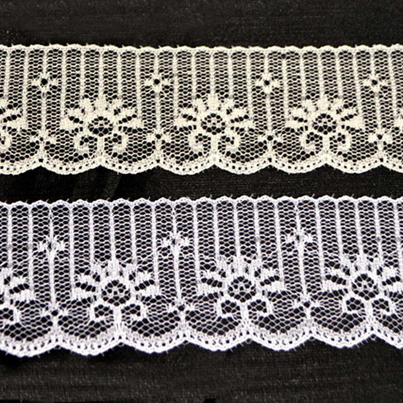 1 1/4" x 400 Yards Ivory Flat Lace Roll Image