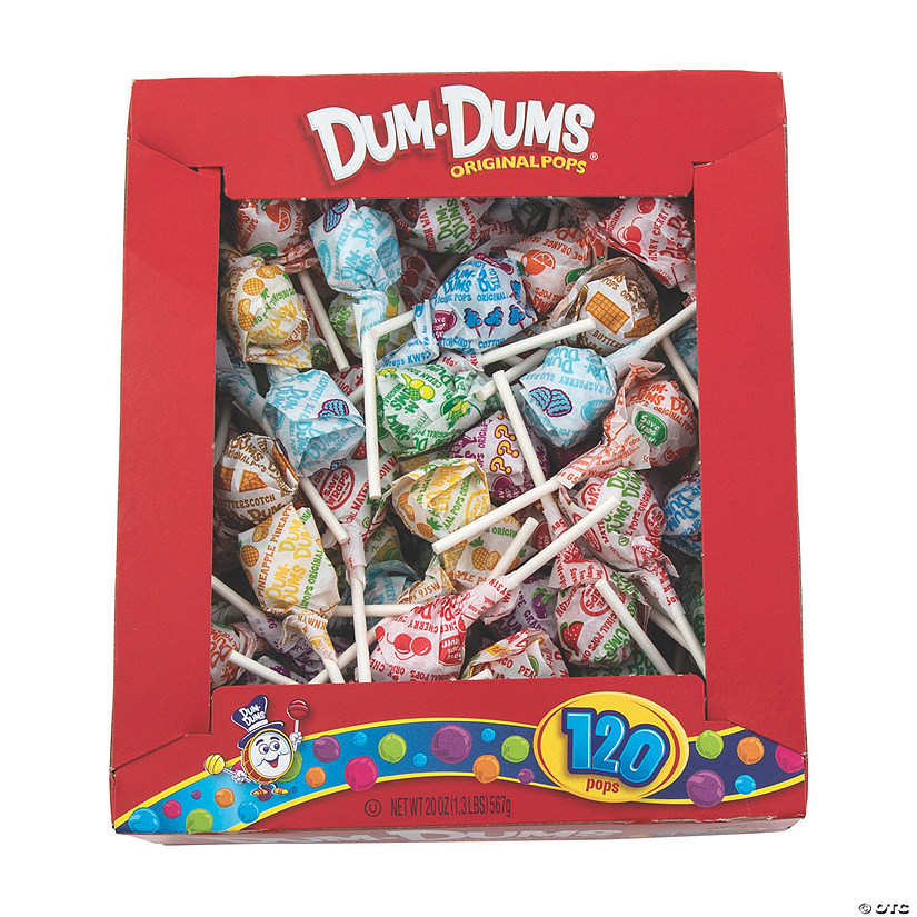 1" 19 oz. Dum Dum<sup>&#174;</sup> Original Pops Lollipop Assortment - 120 Pc. Image