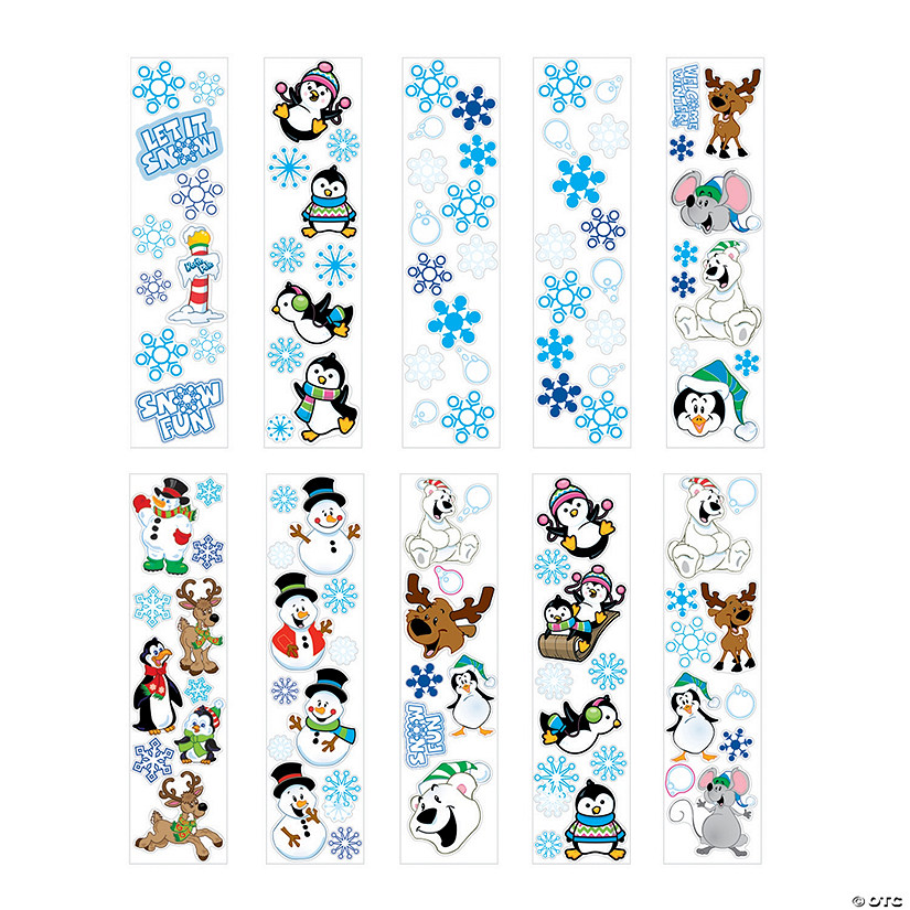 1/2" - 1 3/4" Bulk 100 Pc. Winter Paper Sticker Sheet Assortment Image