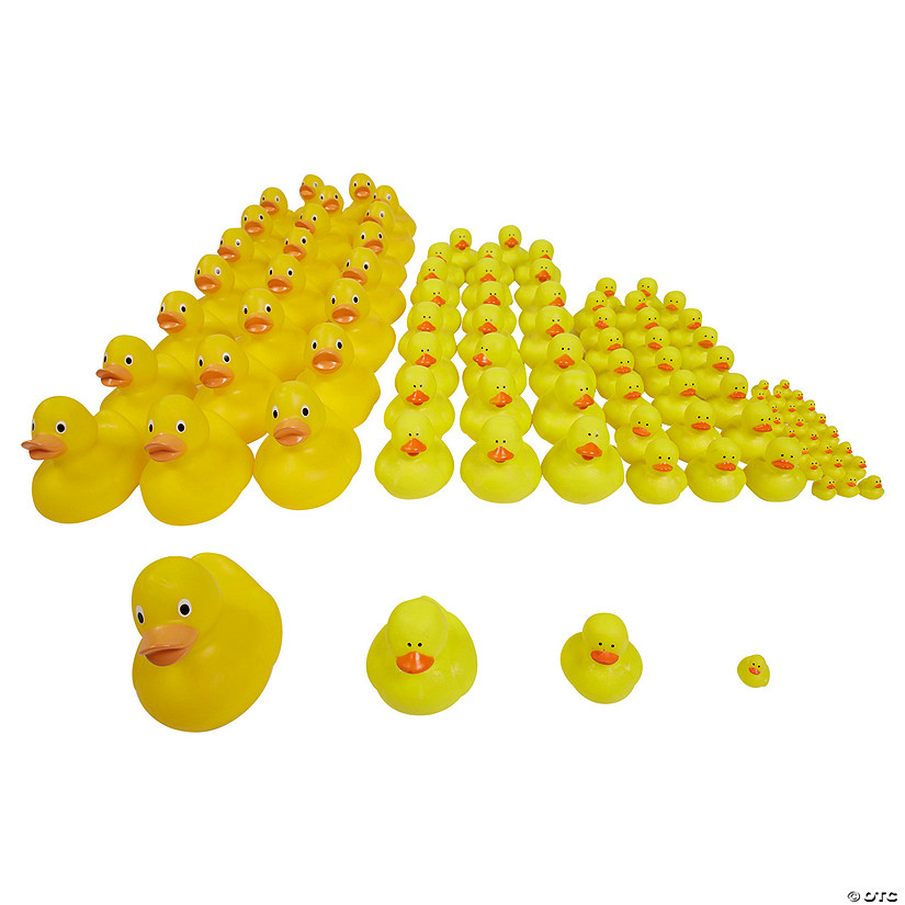 1/2" - 3" Bulk 96 Pc. Yellow Rubber Duck Assortment Image