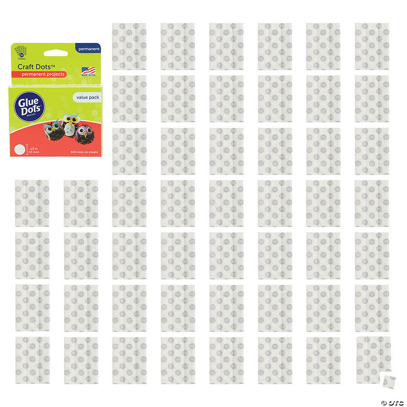 1/2" GlueDots® Clear Adhesive Dots 600 Pc. Oriental Trading