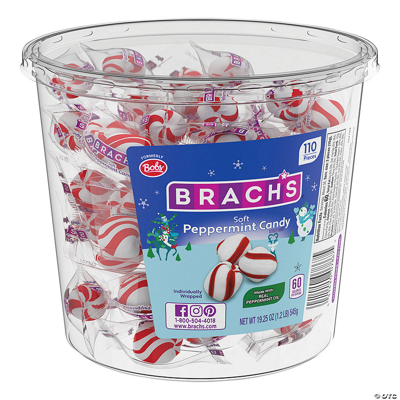 1.2 lbs. Brach's<sup>&#174;</sup> Wrapped Soft Peppermint Candy Tub - 110 Pc. Image