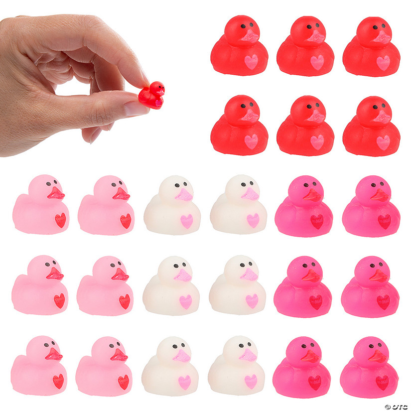 1/2" Micro Valentine Heart Rubber Ducks - 24 Pc. Image