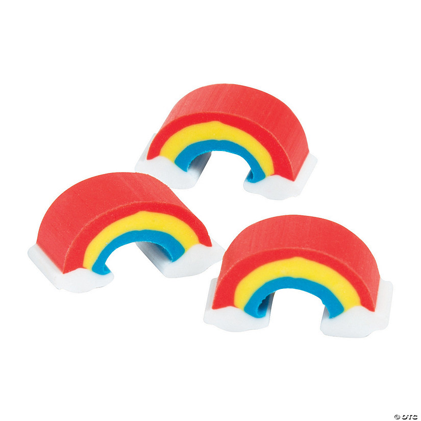 1/2" x 1/4" Bulk 300 Pc. Mini Rainbow Rubber Erasers Image