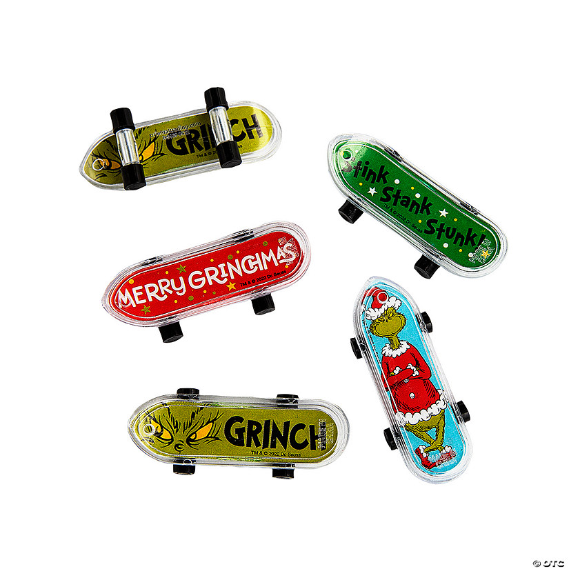 1/2" x 2" Mini Dr. Seuss&#8482; The Grinch Plastic Christmas Skateboards - 36 Pc. Image