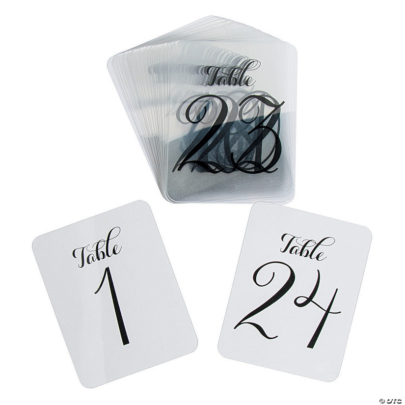 1 - 24 Clear Table Numbers Image
