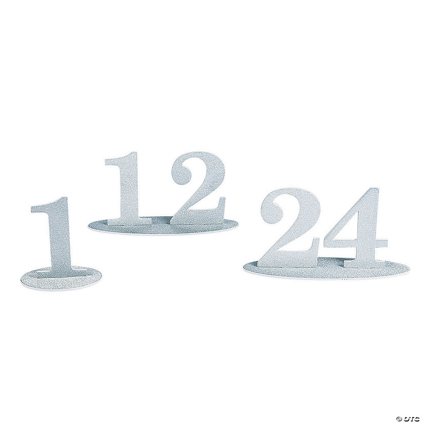 1 - 24 Silver Glitter Table Numbers Image