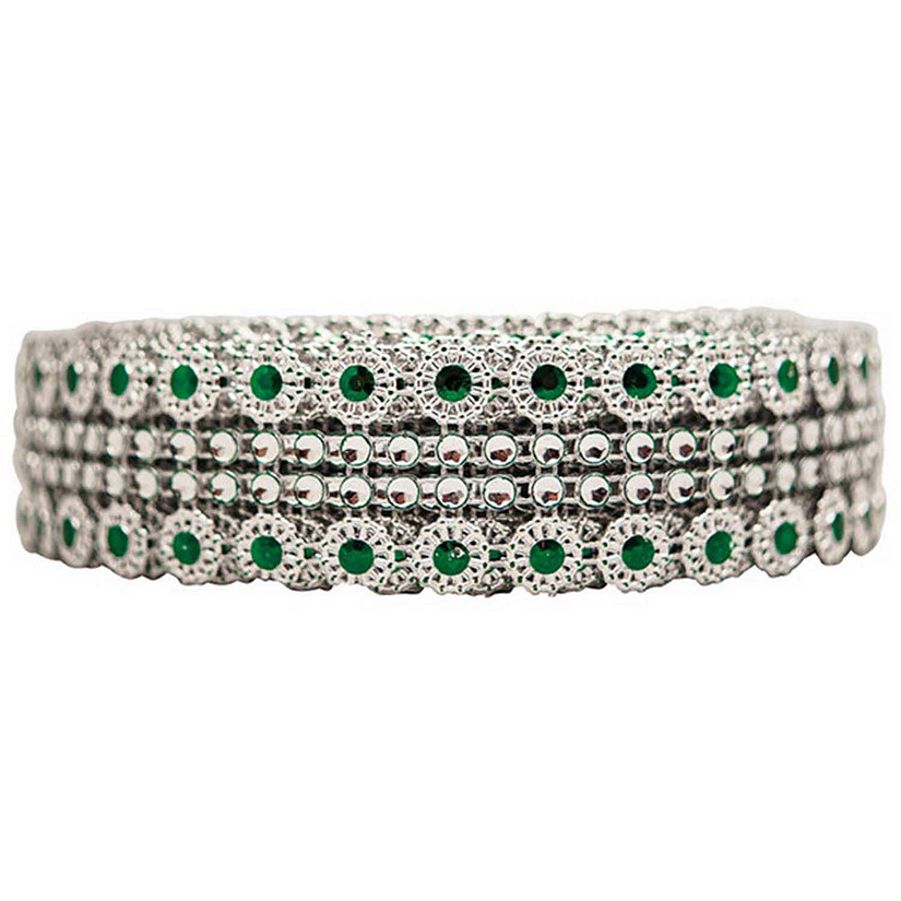 1.25" x 10 Yards Silver / Hunter Green Mesh Wrap Image