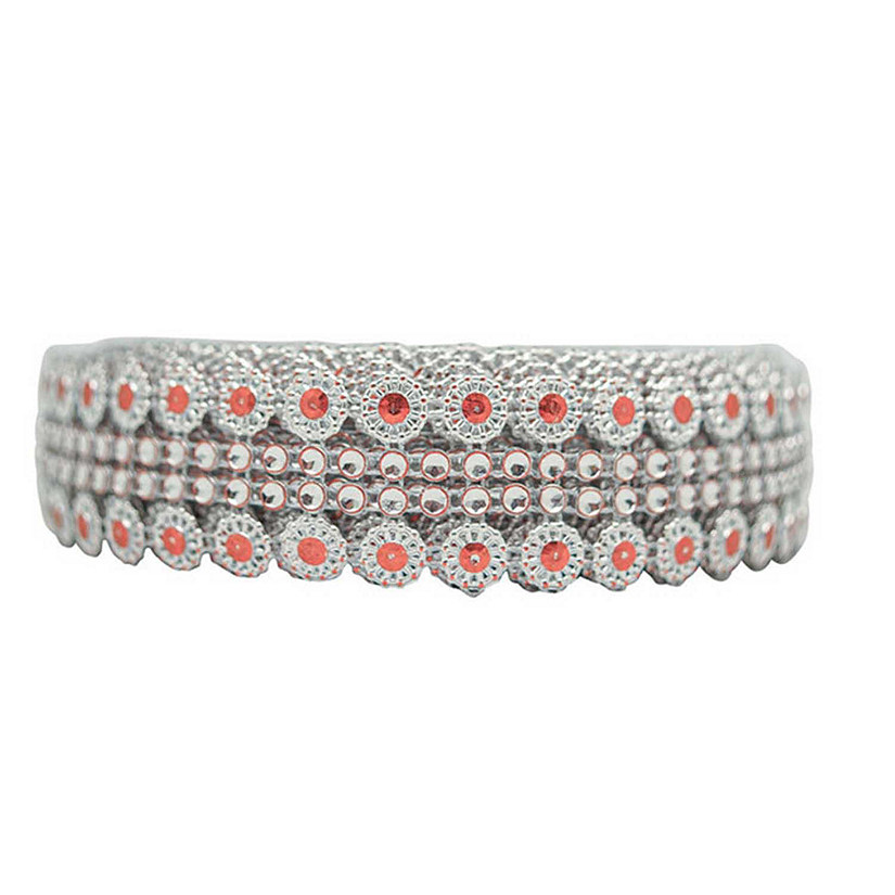 1.25" x 10 Yards Silver / Orange Mesh Wrap Image