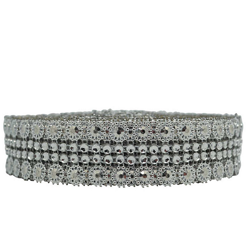 1.25" x 10 Yards Silver / Silver Mesh Wrap Image