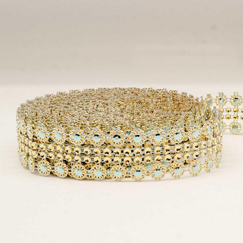 1.25"x 10 Yards Gold / Blue Mesh Wrap Image