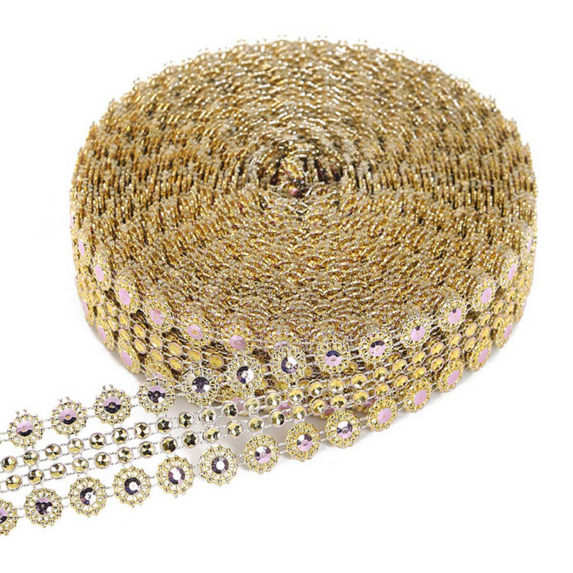 1.25"x 10 Yards Gold / Lavender Mesh Wrap Image