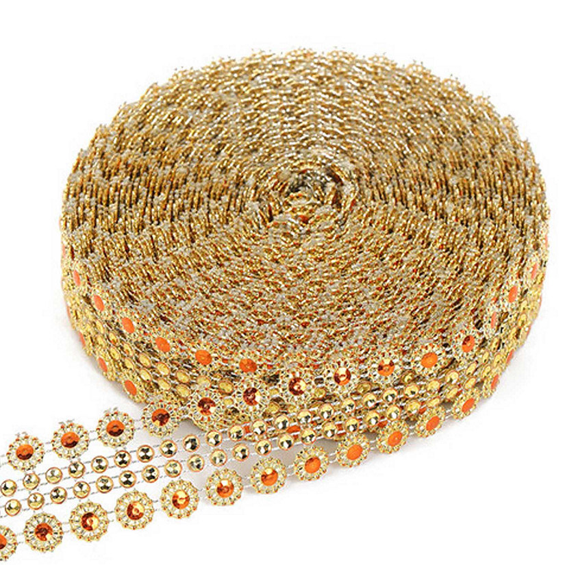 1.25"x 10 Yards Gold / Orange Mesh Wrap Image