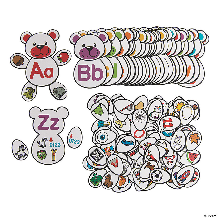 1 3/4" 2 1/2" Build a Bear Character Alphabet Card Match Game