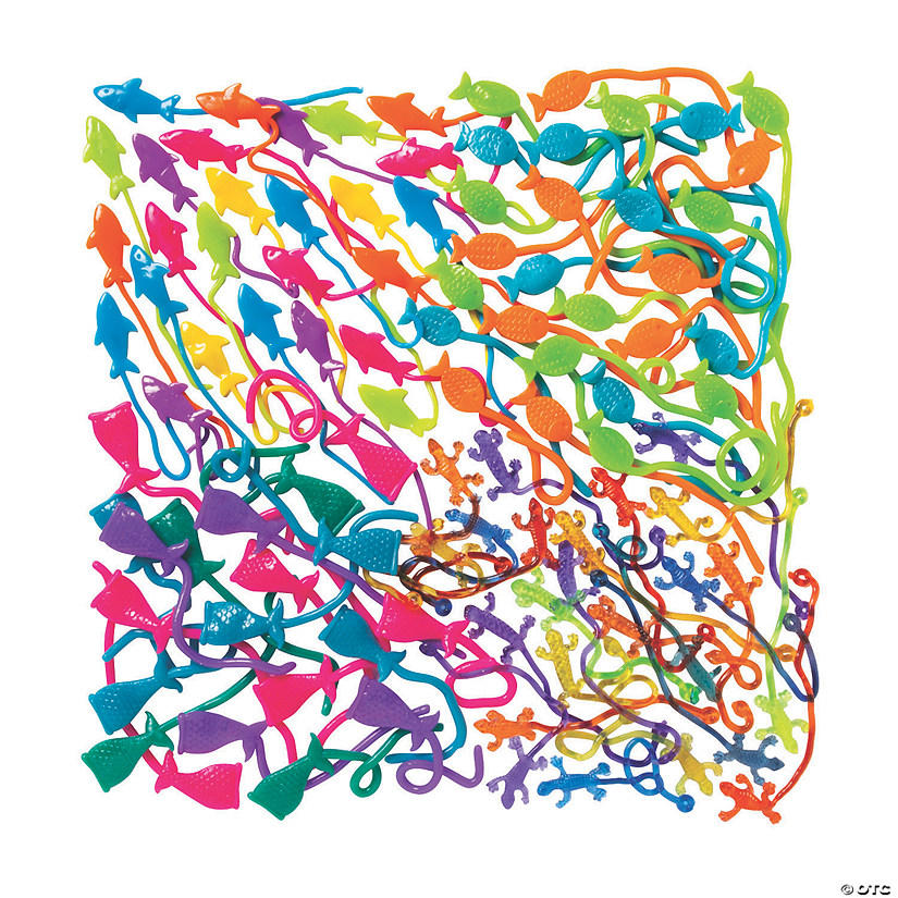 1 3/4" - 2" Bulk 288 Pc. Critters on a String Sticky Toy Assortment Image