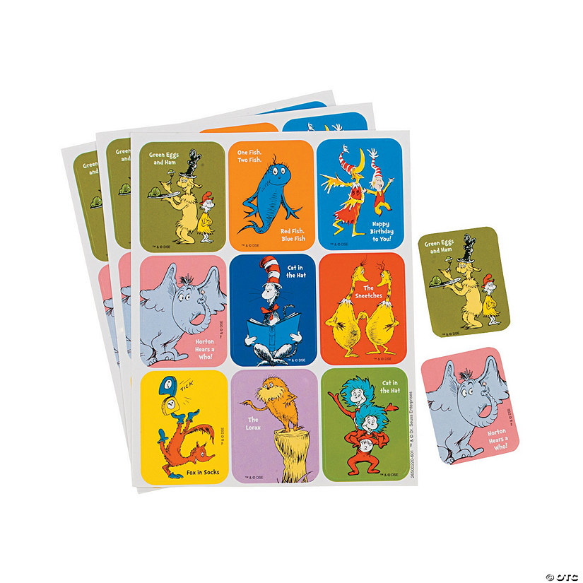 1 3/4" Assorted Dr. Seuss&#8482; Character Paper Stickers - 36 Pc. Image