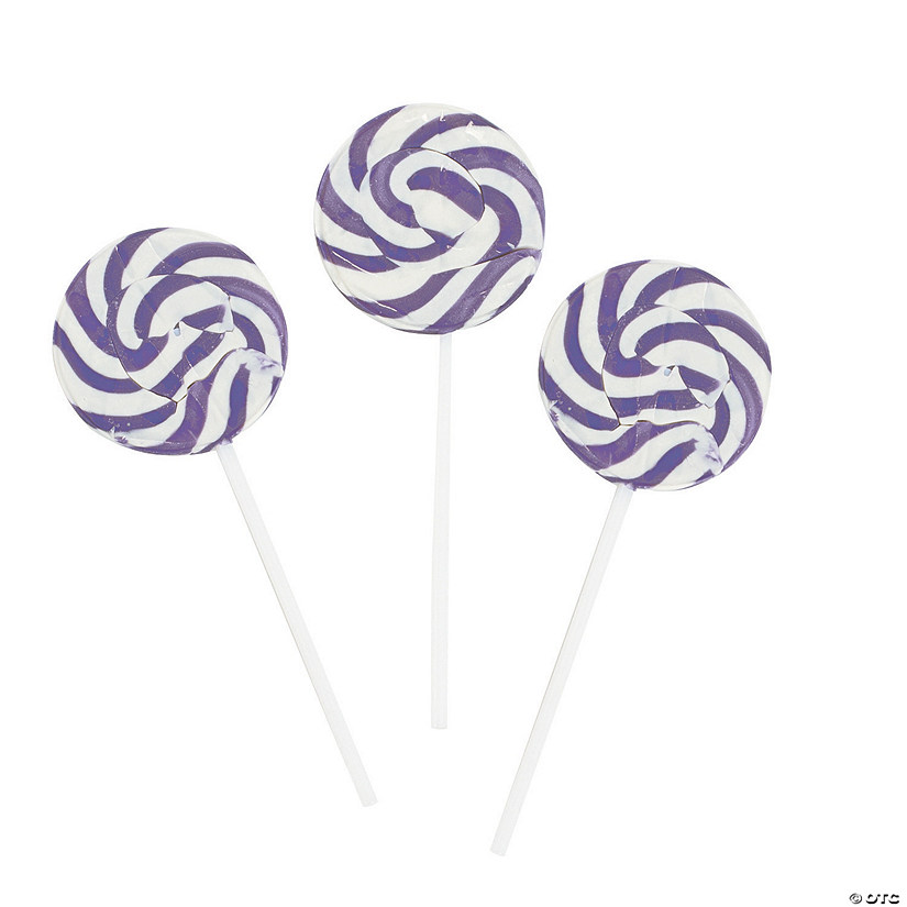 1 3/4" Bright Purple Swirl Grape Lollipops - 24 Pc. Image