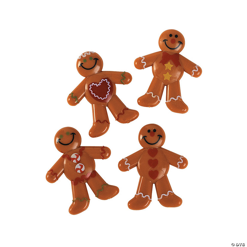 1 3/4" Bulk 48 Pc. Mini Brown Vinyl Holiday Gingerbread Men Image