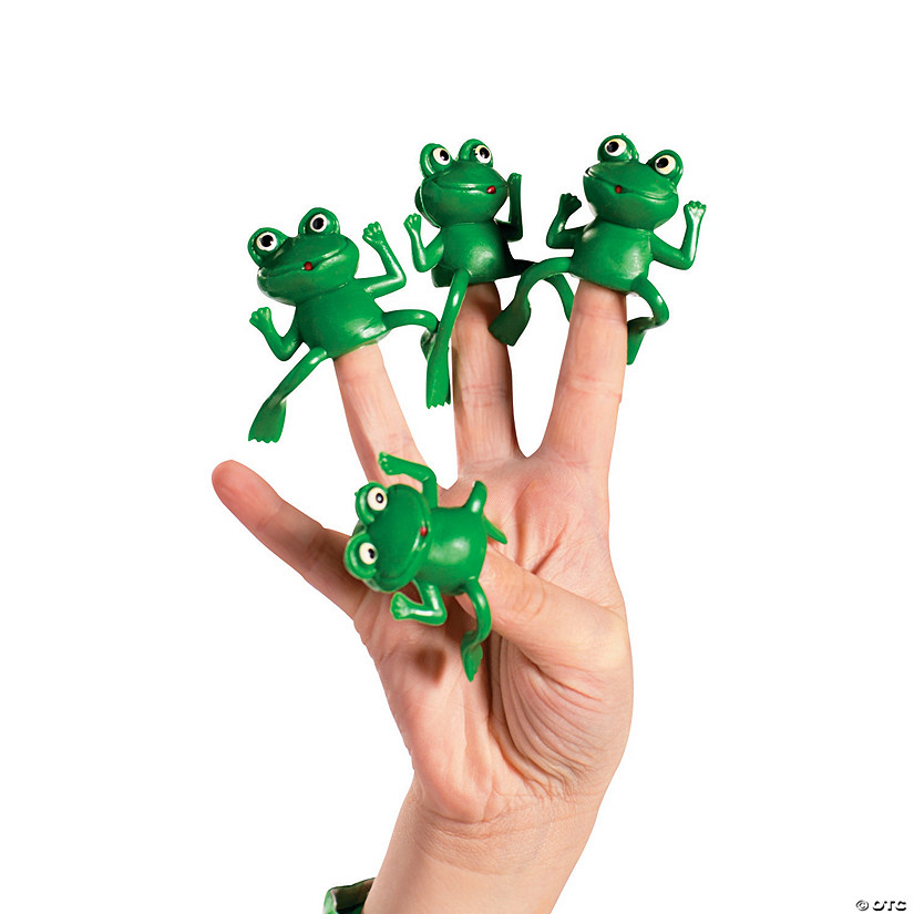 1 3/4" Bulk 72 Pc. Mini Happy Frog Green Vinyl Finger Puppets Image