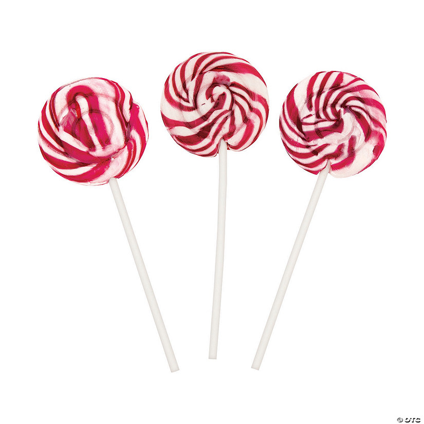 1 3/4" Burgundy Swirl Cherry Lollipops - 24 Pc. Image