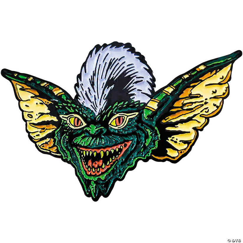 1 3/4" Gremlins&#8482; Evil Stripe Monster Face Full-Color Enamel Pin Image