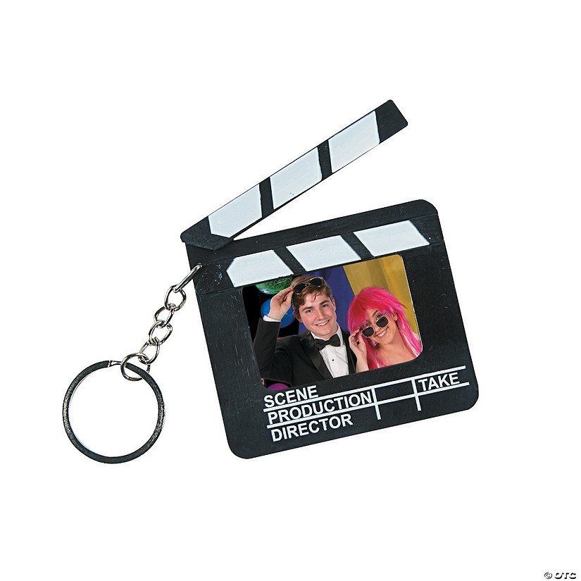 1 3/4" x 1" Director's Clapboard Picture Frame Keychains - 12 Pc. Image