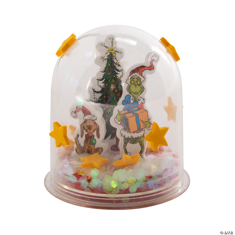 1 3/4" x 2 1/2" Dr. Seuss&#8482; The Grinch Christmas Glitter Snow Globe Craft Kit - Makes 12 Image