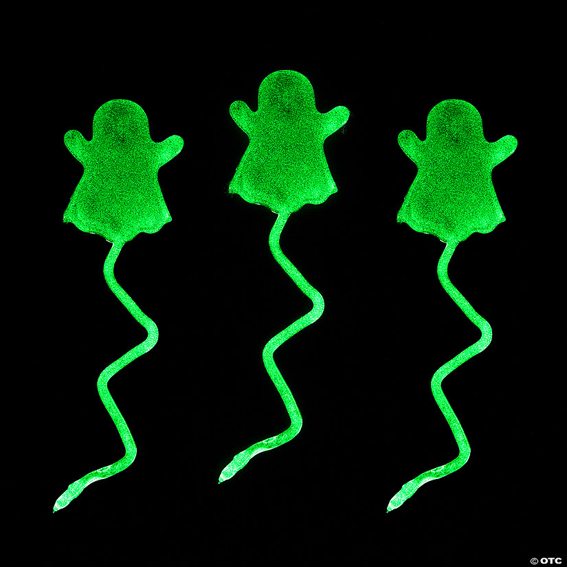 1 3/4 x 8" Bulk Glow-in-the-Dark Sticky Ghosts on String - 72 Pc. Image