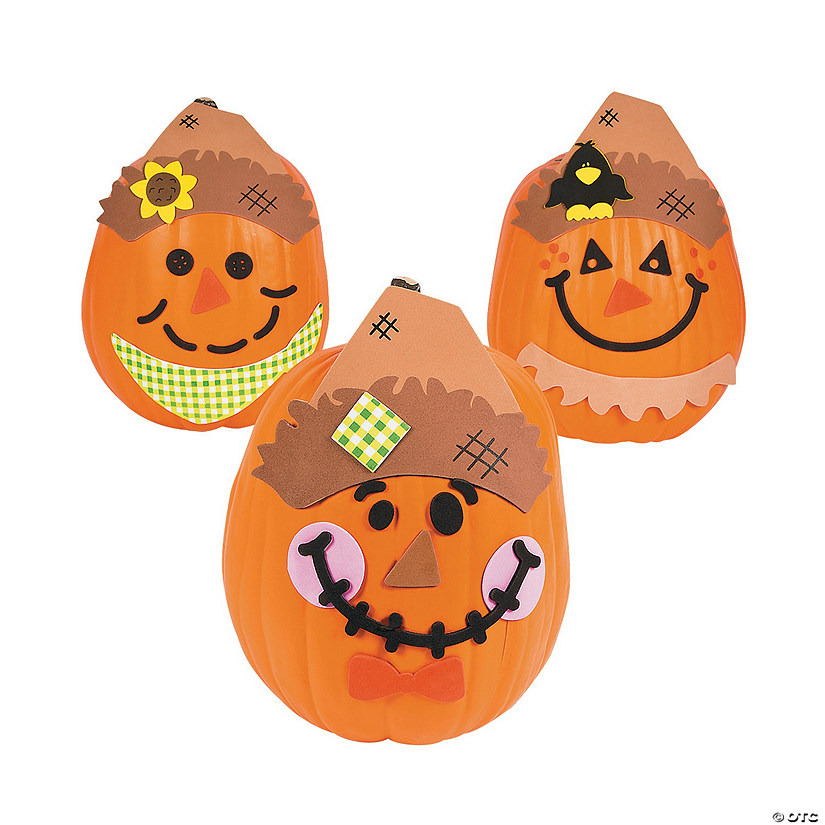 1/4" - 5 1/2" Scarecrow Pumpkin Decorating Foam Craft Kit - Makes 12 Image