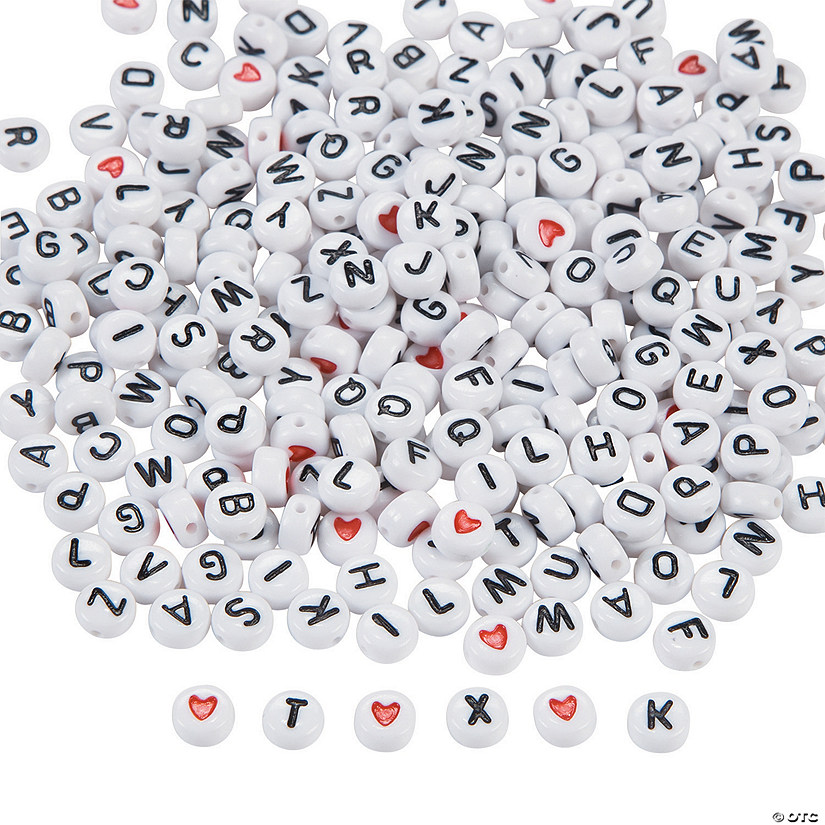 1/4" Bulk 400 Pc. White Round Alphabet Bead Assortment Image