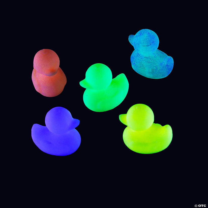 1/4&quot; x 1/2&quot; Bulk 50 Pc. Micro 3D-Printed Glow-in-the-Dark Ducks Image
