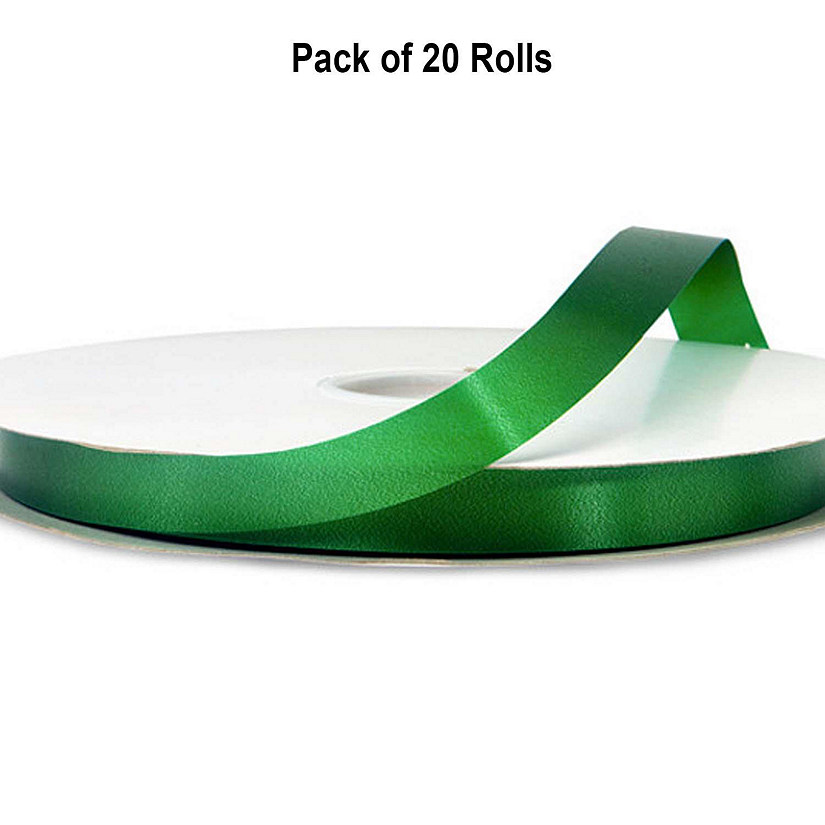 1/4" x 100 Yards Emerald Polyester Satin Gift Ribbon 20 Rolls Pack Image