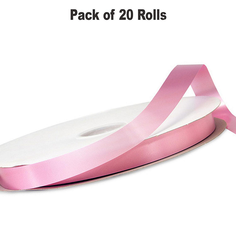 1/4"x100 yard Pink Polyester Satin Gift Ribobn Image
