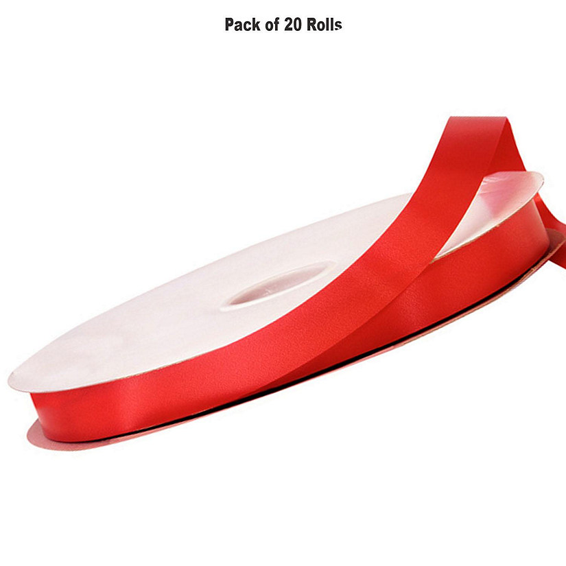 1/4"x100 yard Red Polyester Satin Gift Ribobn Image