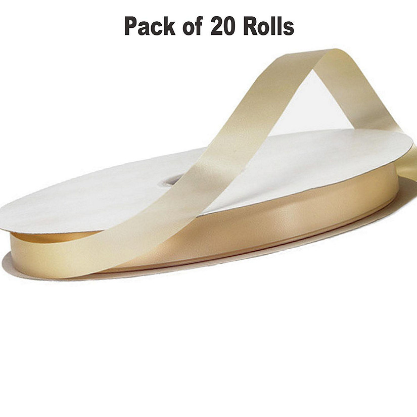 1/4"x100 yard Tan Polyester Satin Gift Ribobn Image
