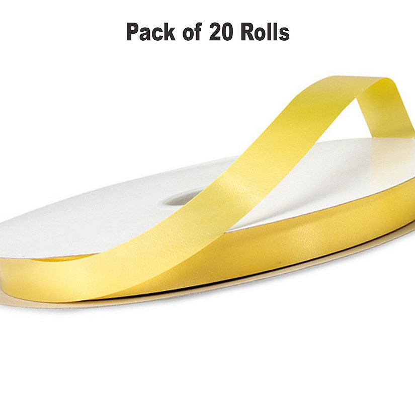 1/4"x100 yard Yellow Polyester Satin Gift Ribobn Image