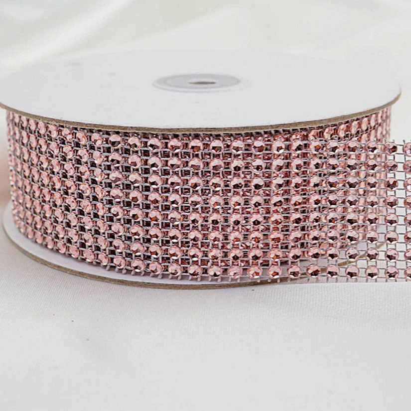 1.5" x 10 Yards Blush Diamond Mesh Ribbon Image