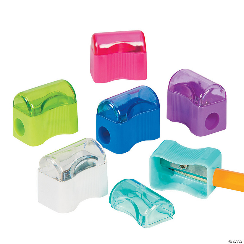 1" Bulk 72 Pc. Solid Color Plastic Pencil Sharpeners with Lids Image