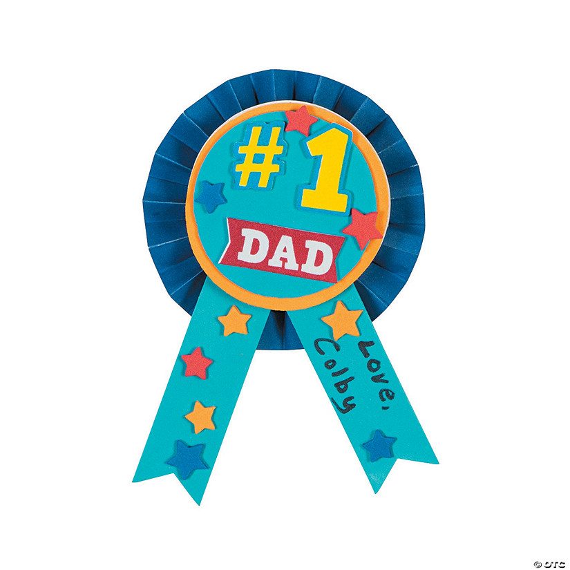 #1 Dad Award Ribbon Craft Kit - Makes 12 Image