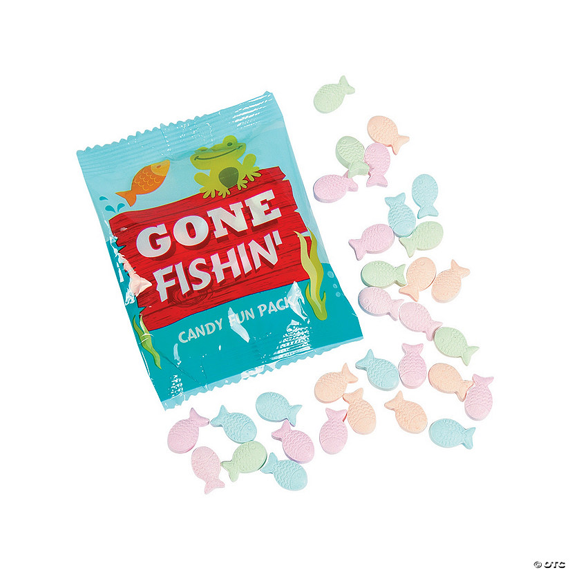 1 lb. Little Fisherman Fish-Shaped Fruit Candy Fun Packs - 24 Pc. Image