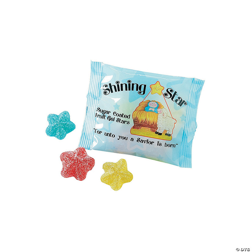 1 lb. Shining Star Fruit Gel Stars Fun Size Candy Packs - 24 Pc. Image