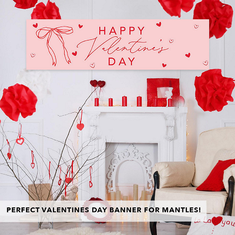 1 Modern Coquette Bow Valentines Banner Image